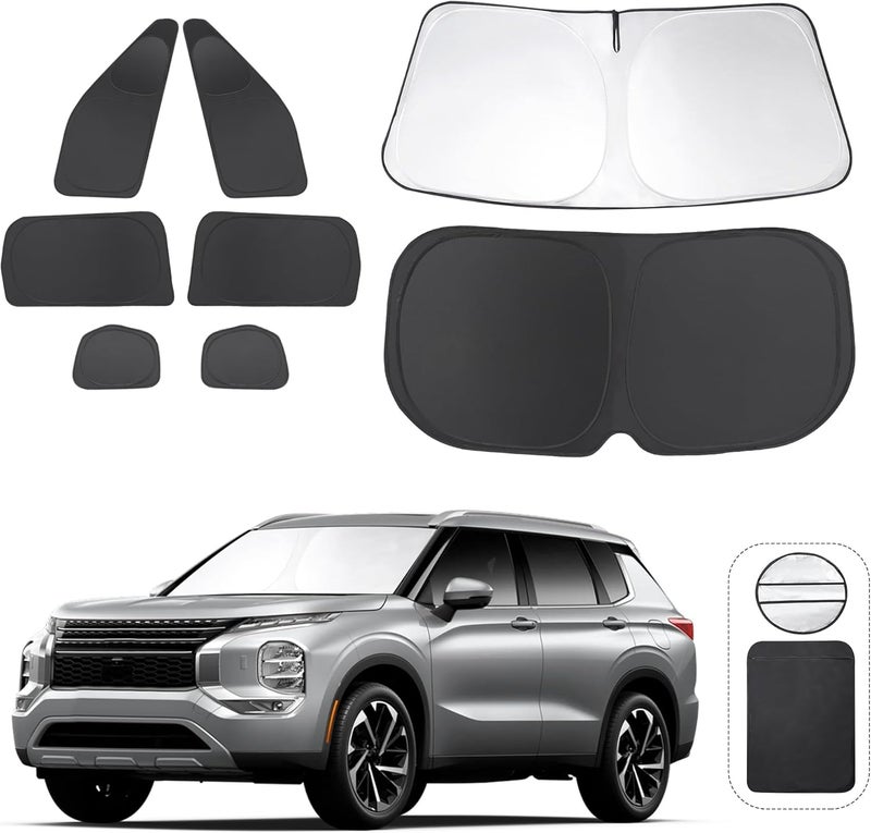 TINGLU Window Shades for Mitsubishi Outlander 2022 2023 2024 2025 (NOT for Outlander Sport) Accessories Car Side Full Windows Rear Windshield Sun Shade Camping Sun UV Rays Privacy Protection 8PCS - Image 1